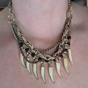 Express Gold and Black Layered Necklace